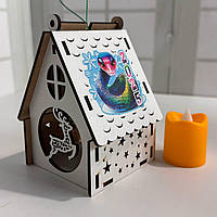 Новорічний підсвічник білий Нічник новорічний з принтом 2025 "Олень" Розмір:12*8*8 см