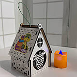 Новорічний підсвічник білий Нічник новорічний з принтом 2025 "Шишка" Розмір:12*8*8 см, фото 2