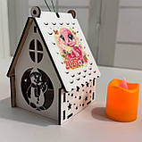 Новорічний підсвічник білий Нічник новорічний з принтом 2025 "Сніговик" Розмір:12*8*8 см, фото 2