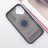 Чохол SGP PC+Leather with MagSafe для Apple iPhone 16 Plus (6.7") Blue, фото 4