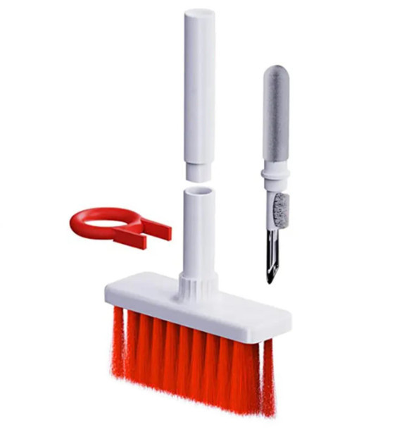 Щітка для чищення гаджетів клавіатури навушників телефону 5в1 AC Prof Біла, фото 1