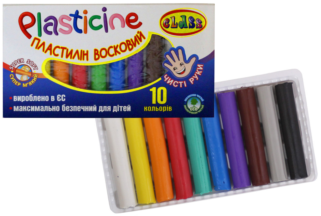 Пластилін Class Чисті руки 10 кол 170 г