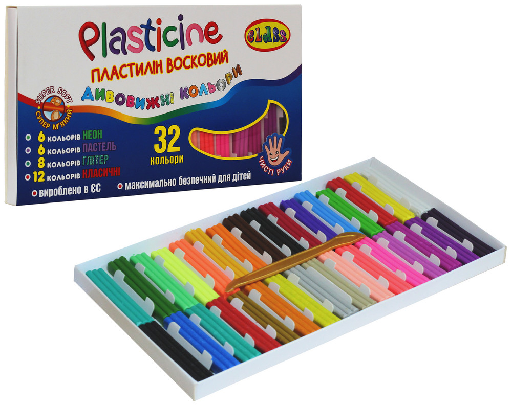 Пластилін Class Чисті руки mini 32 кол 360 г стек