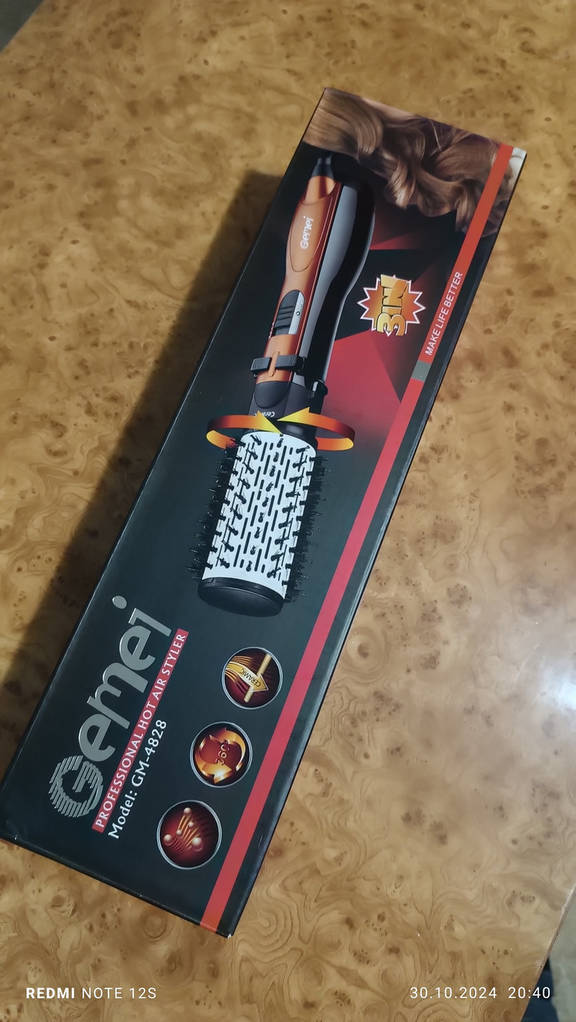 Фен стайлер для волосся з 3 насадками, 1000Вт, Gemei GM-4828 / Фен браш для укладання волосся / Фен гребінець - фото покупців 1