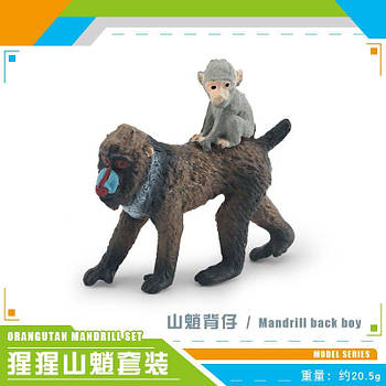 Фігурка павіана з дитинчатою колекційна i41 G-Rich