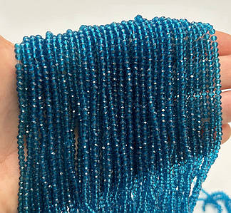 Намистини рондель / 2,5х3мм / к-ть: 165-175 шт / Морской / Прозорий №103