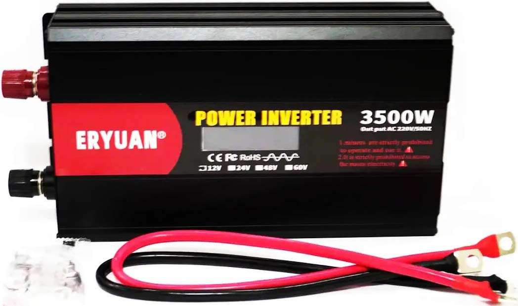 3500W LCD Перетворювач із чистою синусоїдою AC/DC 12v з вольметром