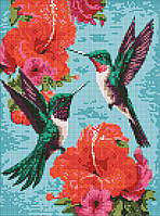 Алмазна мозаїка без підрамника Смарагдові колібрі 30х40 см