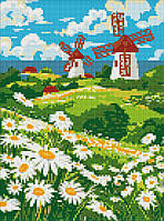 Алмазна мозаїка без підрамника Поле ромашок 30х40 см Ukrainian family