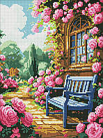 Алмазна мозаїка 30×40 см без підрамника Квітковий сад