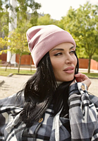 Трикотажна жіноча шапка на флісі