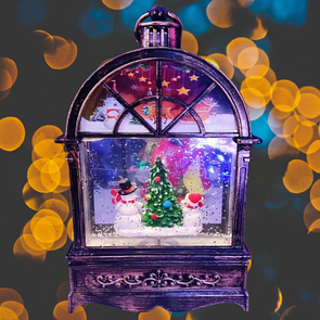 Декоративний музичний ліхтар "Будиночок"новорічний  Ліхтарик із підсвічуванням на батарейках