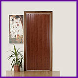 Двері гармошка глухі посилені, дуб темний 850*2030*12 мм. Двері міжкімнатні складні., фото 3