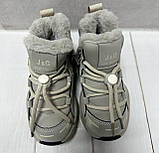 Дитячі зимові кросівки на овчині унісекс jong golf сірі 28-32, фото 3