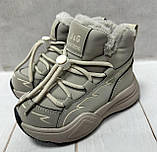 Дитячі зимові кросівки на овчині унісекс jong golf сірі 28-32, фото 5