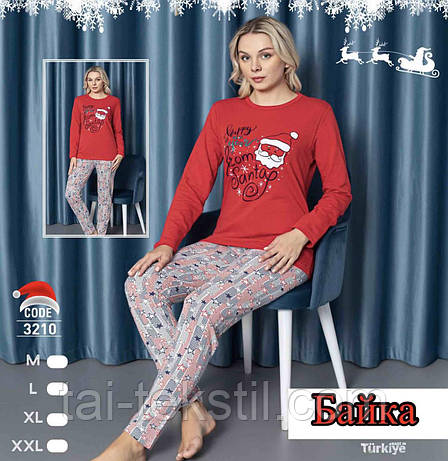 Піжама жіноча бавовна з начосом (байка) M-2XL з 44-до 50 розміру виробник Туреччина, фото 2