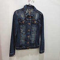 Синя джинсова куртка жіноча класика