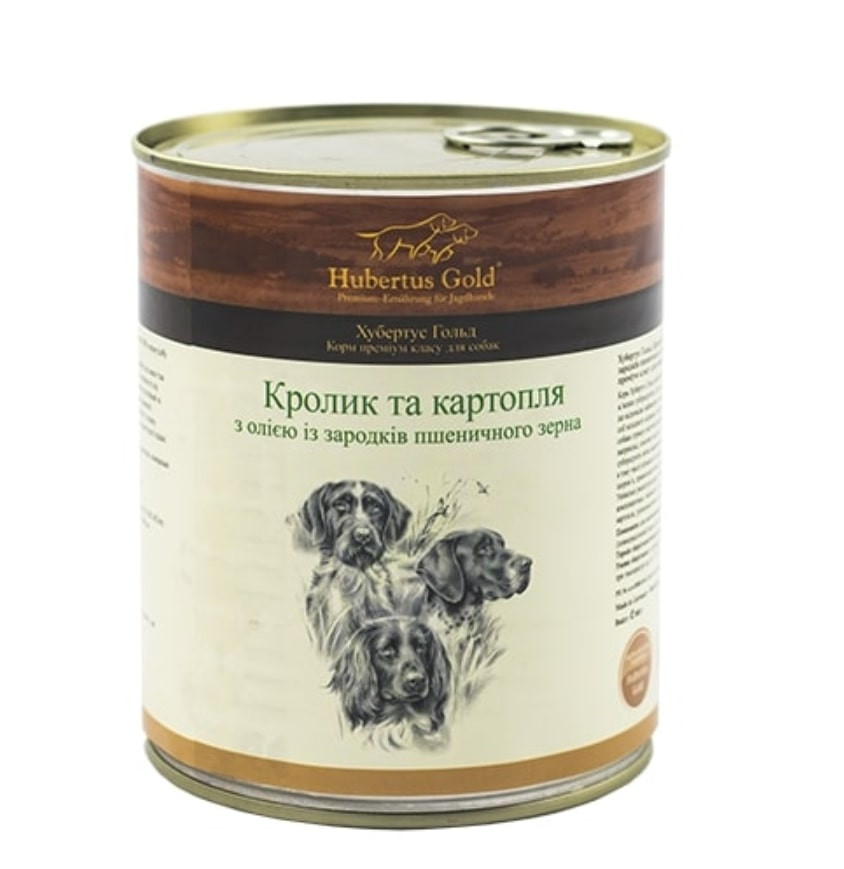 Hubertus Gold консерва для собак, кролик та картопля з олією 800г