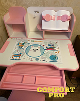 Шкільна регульована по висоті стіл парта і стілець для дітей Evo-Kids BD-28 Panda PN, фото 6