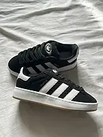 Кросівки Adidas Campus Black/White (36-40), Замша