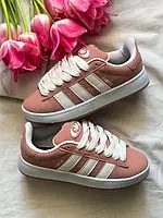 Кросівки Adidas Campus Pink/White (36-40), Замша