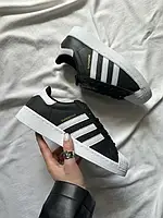 Кросівки Adidas Superstar Black/White (36-40), Шкіра