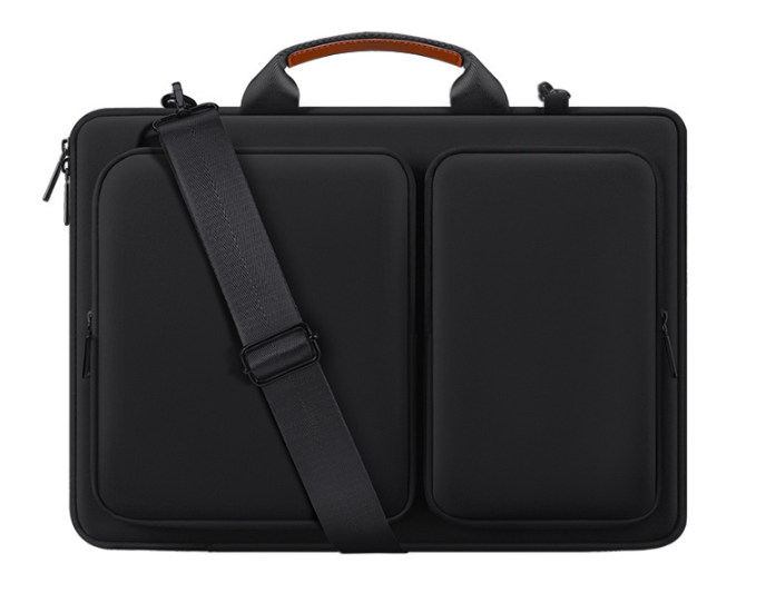 Сумка для ноутбука з зовнішніми кишенями 15,6" чорна портфель до ноутбуку до 16 дюймів з кишенями для аксесуарів чорний, фото 1
