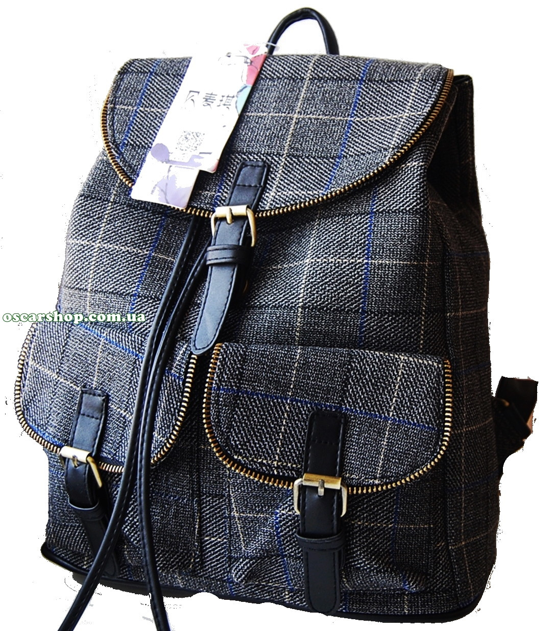 Жіночий рюкзак у карту шотландка. Жіноча сумка портфель дівчатам. СР300
