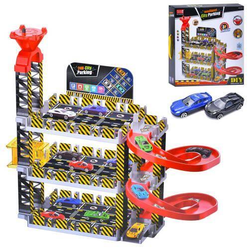 Гараж 3 поверхи, лифт (механічний), машинки 2шт -7см, в кор. 41*45*10,5см (8шт), фото 1