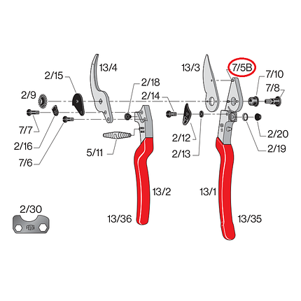 Змінна деталь Felco 7/5B (заклепка до леза Фелко), фото 2