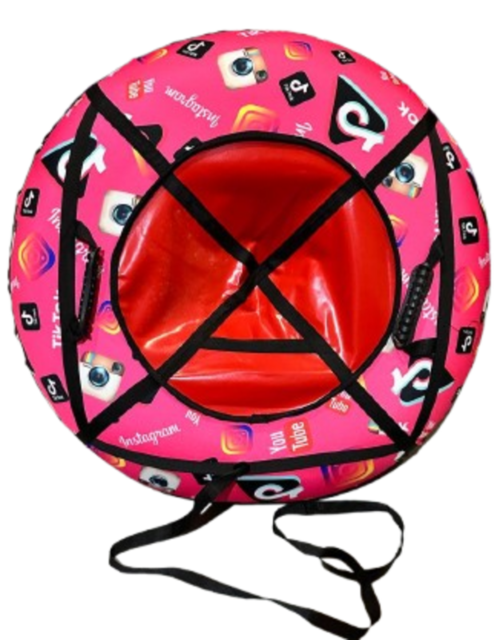 Надувний тюбінг з камерою діаметр 100 см TikTok Рожевий