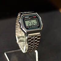 Наручний чоловічий електронний годинник Casio Retro Silver F-91W (1002011)