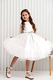 Сукня святкова для дівчинки Ляля Біле 104-146р. Пишна фатинова сукня Біла сукня для дівчинки, фото 4