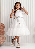 Сукня святкова для дівчинки Ляля Біле 104-146р. Пишна фатинова сукня Біла сукня для дівчинки
