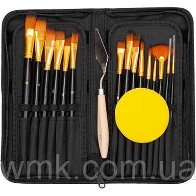 Набір пензликів професійних 17шт у пеналі 2-228, 1-325 (22124)