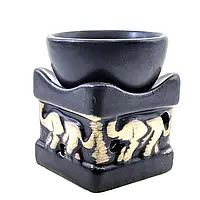 Аромалампа маленька керамічна Куб зі слонами