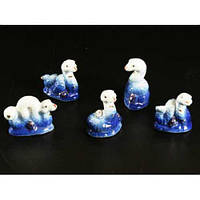 Маленька фігурка Змія з фарфору набір 5 шт.