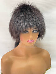 Жіноча зимова шапка з фінської чорнобурки "Парик"