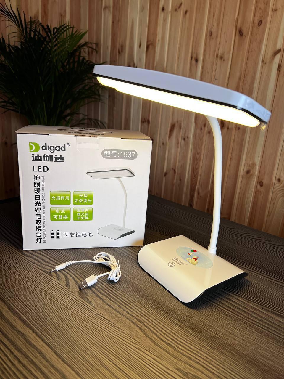 Настільна гнучка акумуляторна лампа digad 1937 з USB для роботи та навчання 48 LED 4W, біла, фото 1