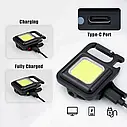 Ліхтарик брелок акумуляторний LED COB з карабіном і магнітом 500 mAh, фото 7
