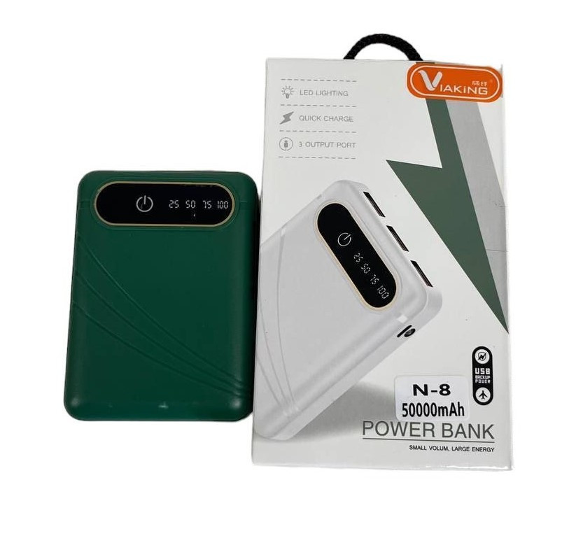 Зарядний пристрій Power Bank Viaking 50000 mAh N-8 Зелений, фото 1