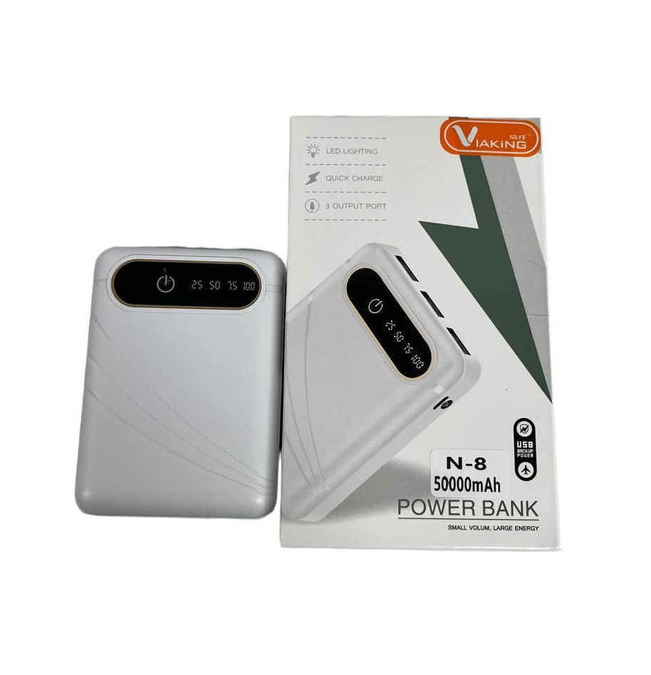 Power Bank Viaking 50000 mAh N-8 для телефона та портативної техніки Білий, фото 1