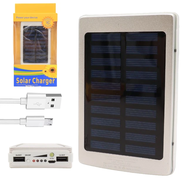 Ударостійкий сонячний повербанк Solar 20000 mAh, Сірий, фото 1