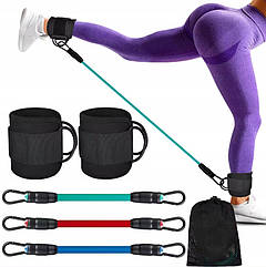 Гумки-Еспандери для тренувань ніг із петлями гімнастика для ніг рук джгут стрічка для йоги