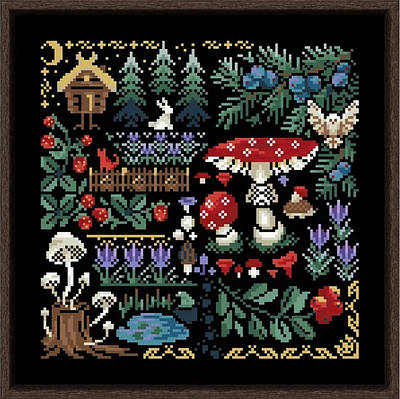 Набір для вишивання "Mysterious forest". AIDA 14CT, 28*28см. БЕЗ нанесення на канву схеми.