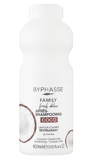 Кондиціонер для фарбованого волосся з кокосом Byphasse Family Fresh Delice Conditioner 400 ml, фото 1