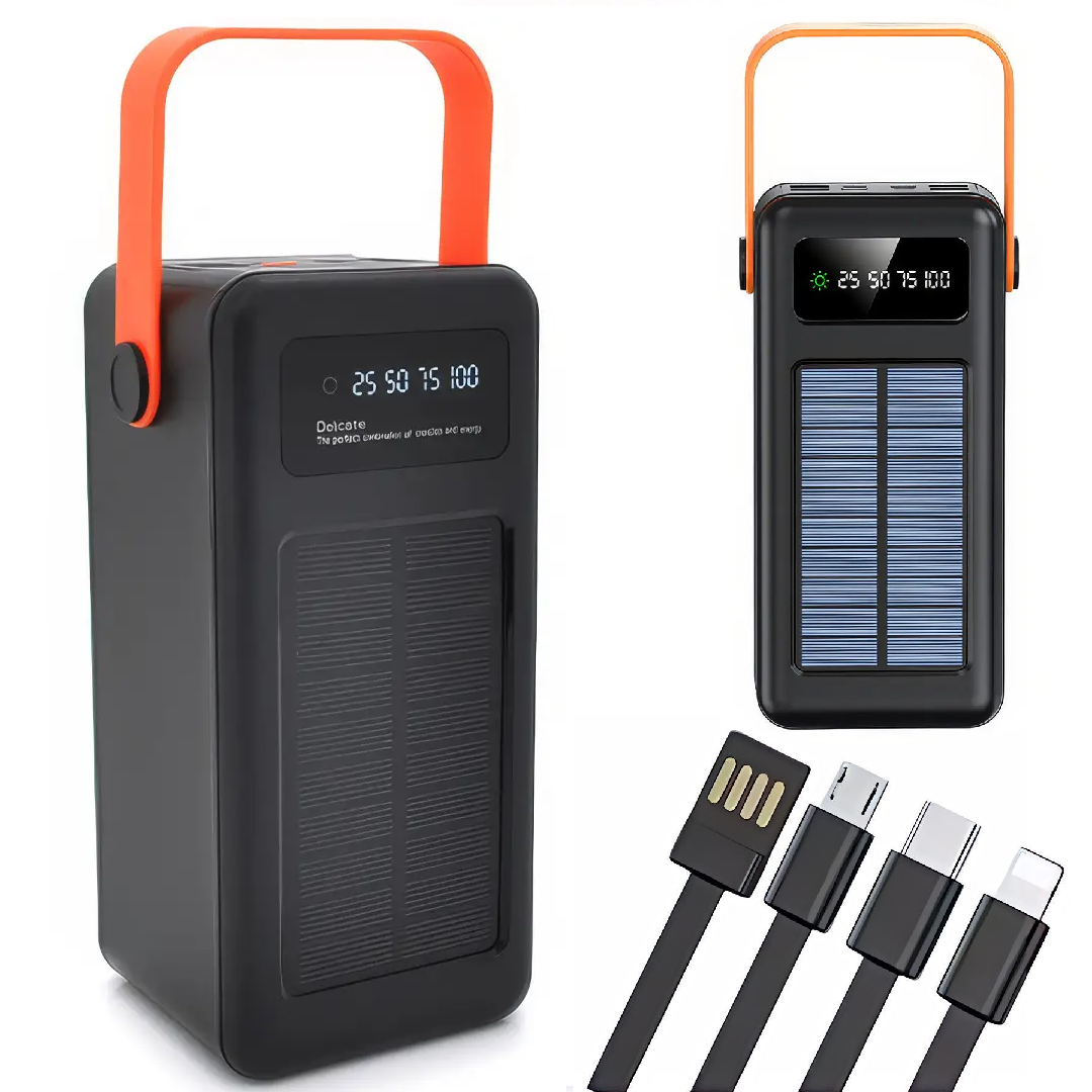 Портативний зарядний пристрій із сонячною панеллю Power Bank YM-639 CX Зовнішній акумулятор на 120000 mAh, фото 1