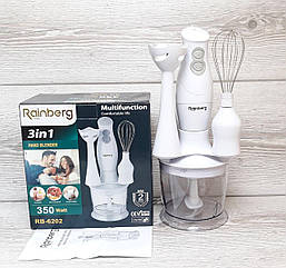 Блендер Rainberg RB — 6202 350 W 3в1 заглибний блендер подрібнювач