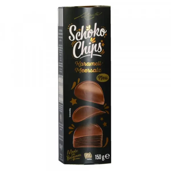 Чіпси шоколадні Aldente Schoko Chips з карамеллю і сіллю, 150 г