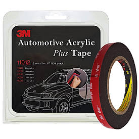 Монтажний двосторонній скотч середної міцності чорний 3M PT1100 1,1 мм 12мм×5м